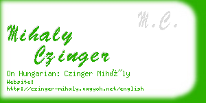 mihaly czinger business card